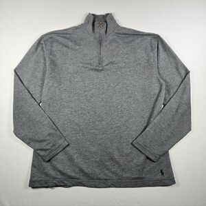Polo Ralph Lauren Estate Rib Quarter-Zip Pullover Gray Preppy Size L